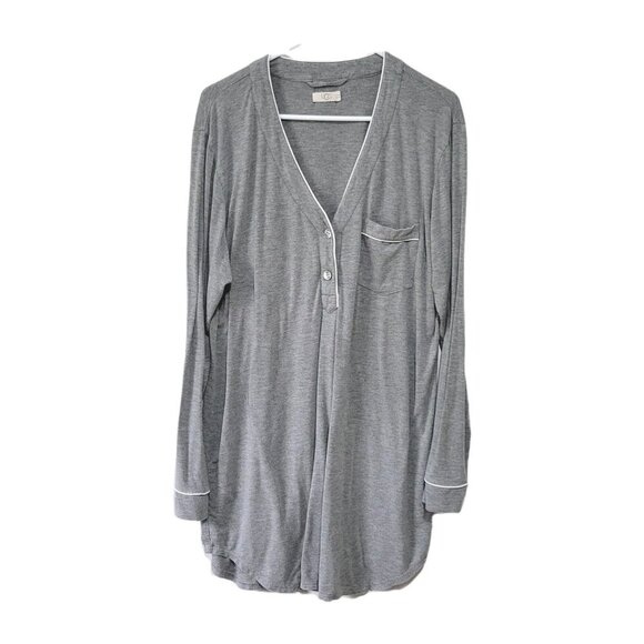 UGG Hanning Sleep Dress Large Women's Gray Jersey Knit Long Sleeve Loungewear - Picture 1 of 4